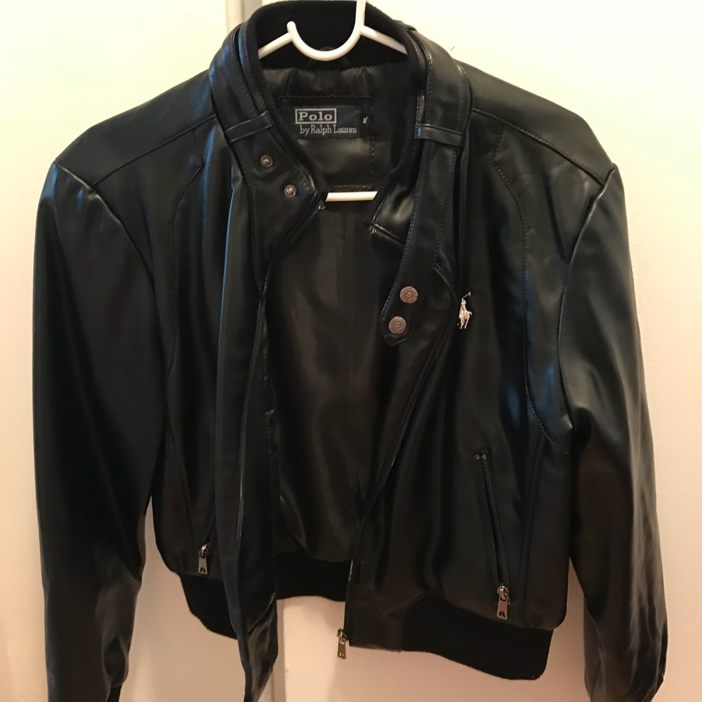 POLO faux leather moto coat women’s